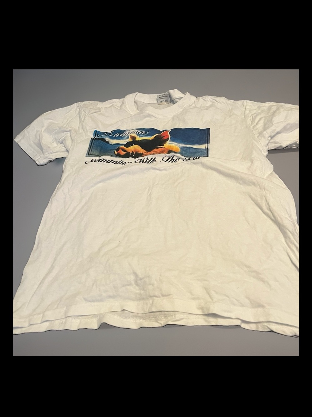 Vintage White Graphic Short Sleeve Tee - Swimming With The Sea